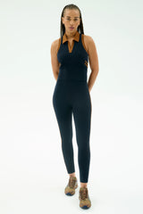 Austin Airweight Crop Polo - Indigo/Honey