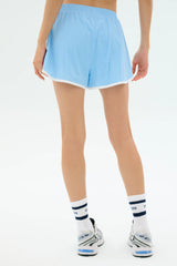 Megan Woven Nylon Run Short - Skylight