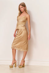Malina Silk Midi Skirt