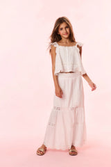 Girls Norabel Cotton Lace-Trimmed Top