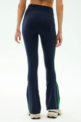 Raquel High Waist Flared Legging - Indigo/Grass