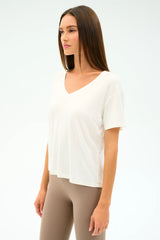 Georgia Jersey V-Neck - White