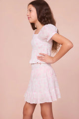 Girls Fabielle Bow Print Top