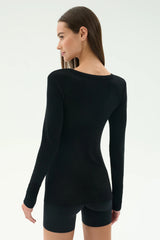 Louise Rib Henley - Black