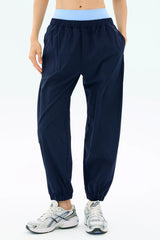 Megan Woven Nylon Jogger - Indigo