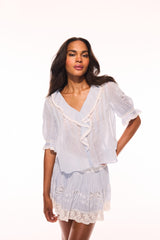 Sinora Embroidered Cotton Top