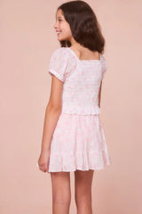 Girls Fabielle Bow Print Top
